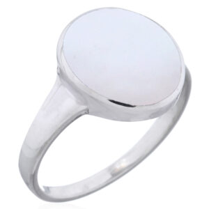 Asymmetric Mother of Pearl Sterling Silver Ring