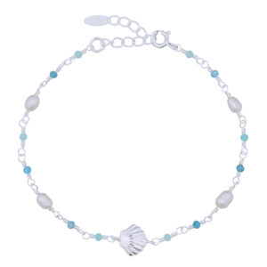 Gemstone Sterling Silver Beaded Bracelet