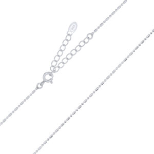 Faceted Capsule Sterling Silver Bead Necklace