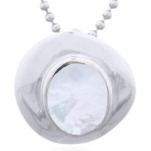 Irregular MOP Inlay Silver Triangle Pendant